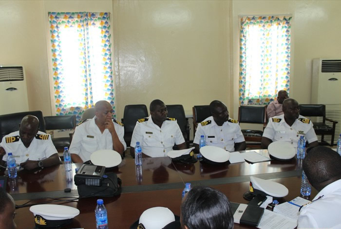 A section of the Navy Students listening with rapt attention to the presentation. - Copy