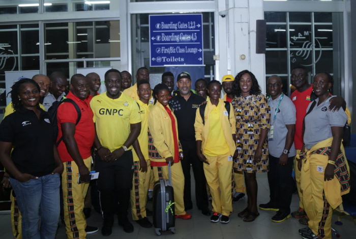 DOP, Mr. Thomas Manu (in black jacket) here explains some techinical details of the FPSO Kwame Nkrumah. - Copy